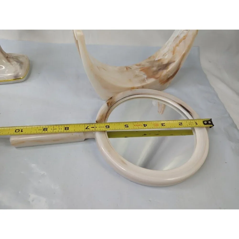 Londonware Bathroom Cup Holder and Mirror‎ with Stand Faux Marble